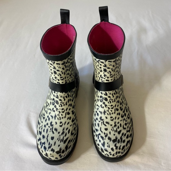 Capelli New York Rain Boots size 8 Leopard Animal Print Buckle Detail RBT-4003 - Picture 1 of 9